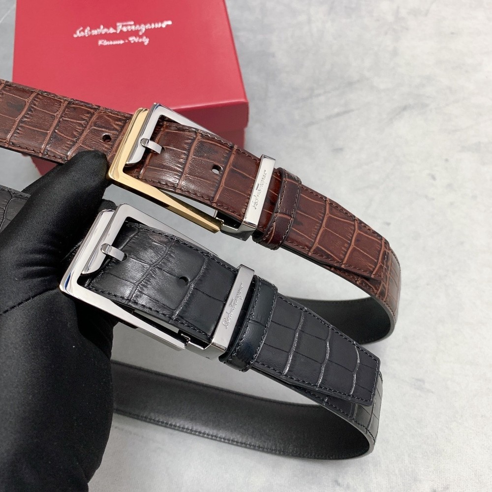 Italian Made Handcrafted Ferragamo belt authentic men