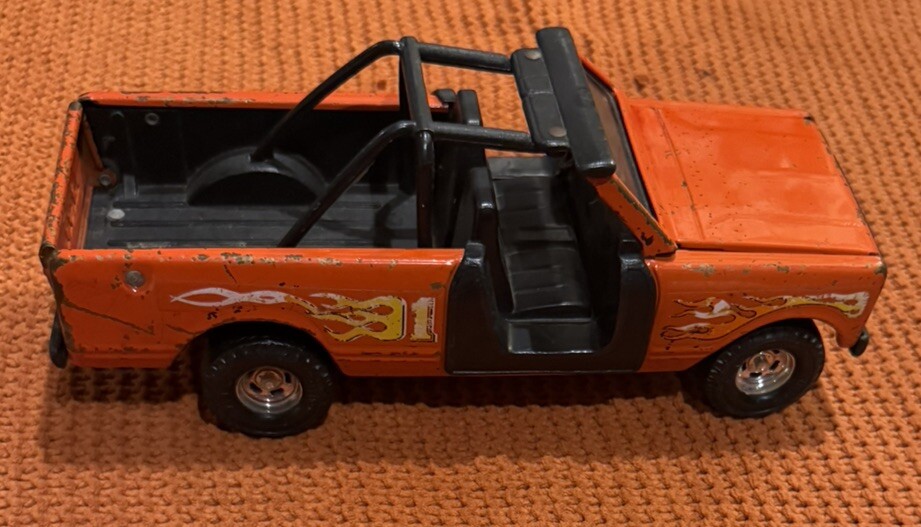 Vintage Ertl International IH Scout Baja Toy Truck Flames Orange Nostalgia As Is