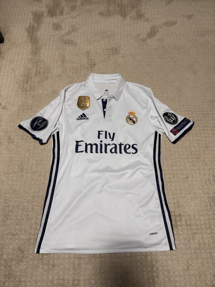 Karim Benzema Real Madrid 2016/17 Home Jersey UCL Men's Size L