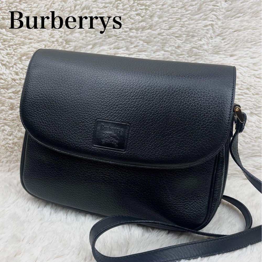 Burberry Shoulder Bag Nova Check Leather Black Authentic F1105135