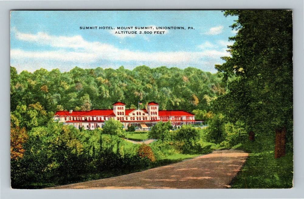 Uniontown PA-Pennsylvania, Summit Hotel, Mount Summit  Vintage Souvenir Postcard