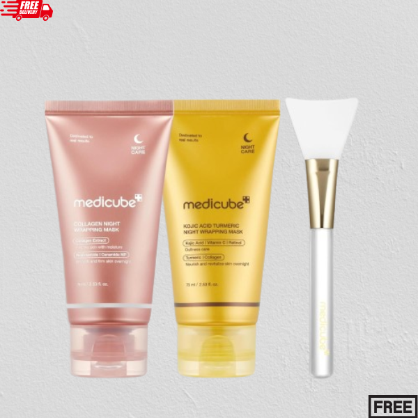 Medicube Viral Glass Glow Overnight Mask Duo with Collagen for Radiant Skin