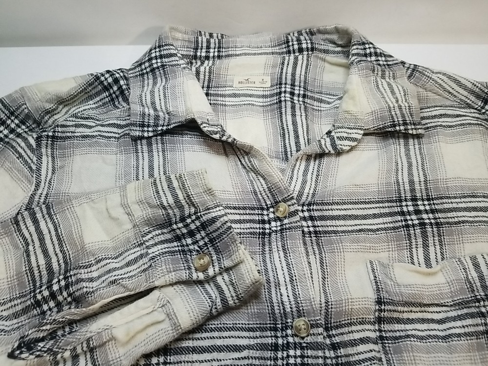 Hollister Womens Plaid Flannel Button Up Shirt Long Sleeve Medium