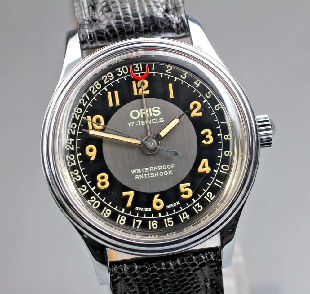 Oris Pointer Date 302-7285B Black Dial Manual Wind Vintage Watch Full Set