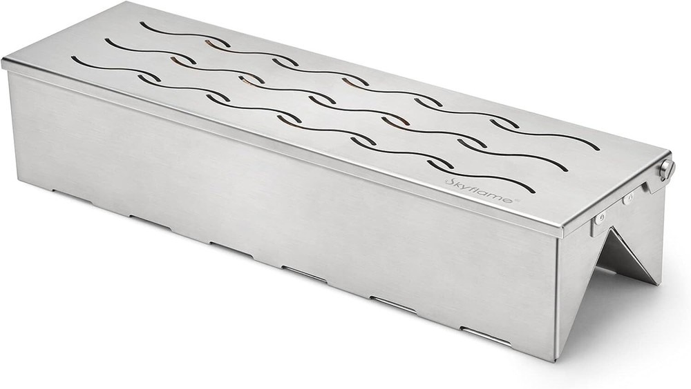 Skyflame Stainless Steel BBQ Smoker Box for Wood/Smoking Chips - Universal Smoky