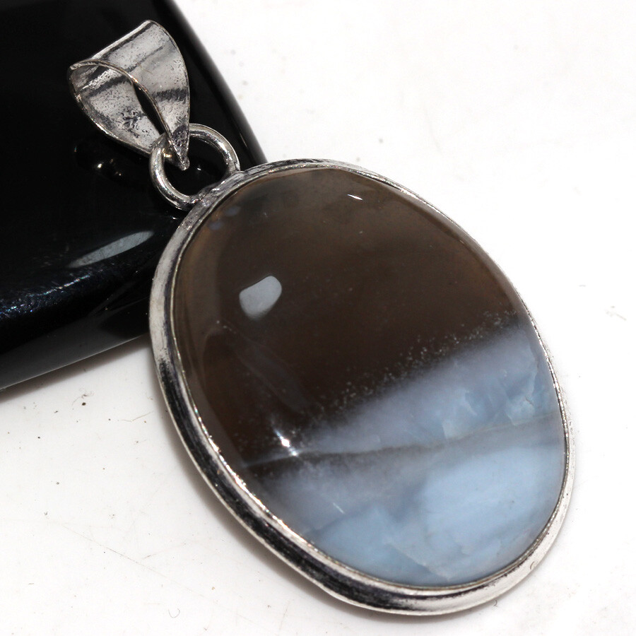 Owhyee Blue Opal 925 Silver Plated Gemstone Pendant 1.6
