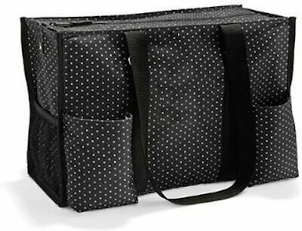 Thirty One Zip Top Organizing Utility Tote Shoulder Bag 31 Gift In Swiss Dots
