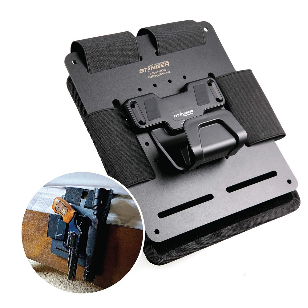 Stinger Tactical Bedside Holster with Magnetic Gun Mount and Safety Trigger Guard