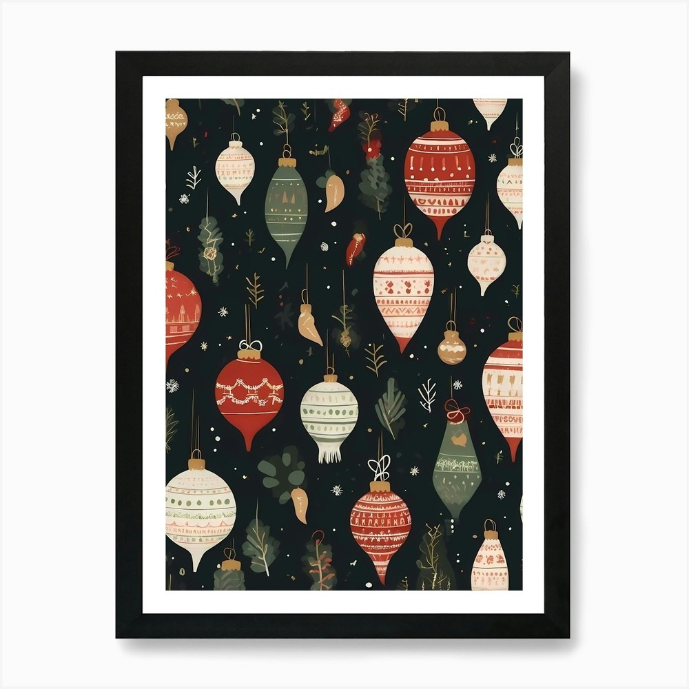 Christmas Ornaments 1 Art Print Framed Wall Art Poster Canvas Print Picture
