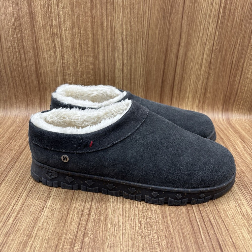 Minnetonka Neva Suede Slip-on Clog Slipper Charcoal Womens Size 10 M