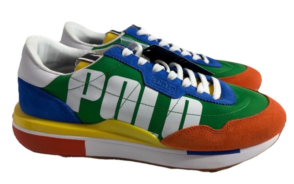 Polo Ralph Lauren Train 89 Colorblock Lace-Up Sneakers Mens Size 10
