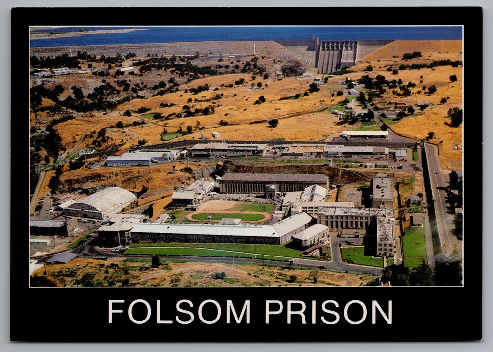 1980s Folsom Prison & Dam Photochrome Postcard Represa CA