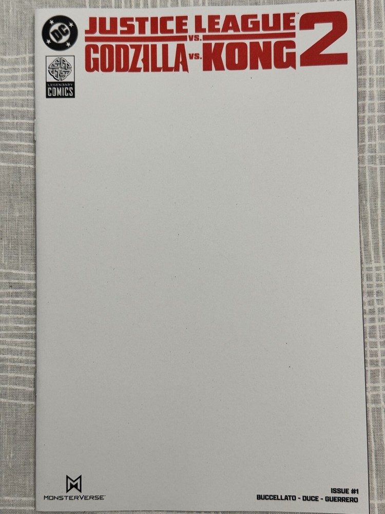 Justice League vs Godzilla vs Kong 2 Issue 1 blank variant cover