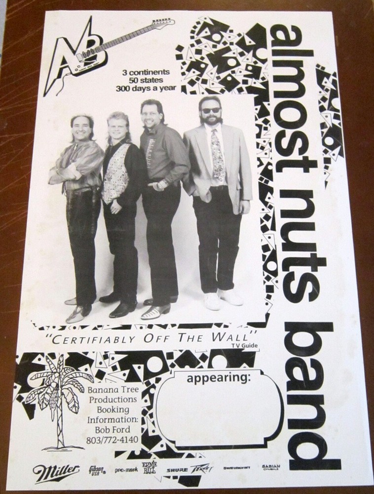 Almost Nuts Band Certifiably Off The Wall Rare Tour Poster