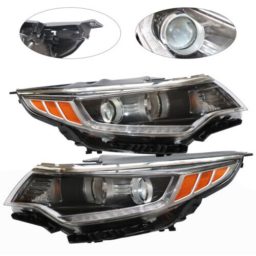 Pair Headlights For 2016 2017 2018 Kia Optima Projector Left+Right w/ LED DRL