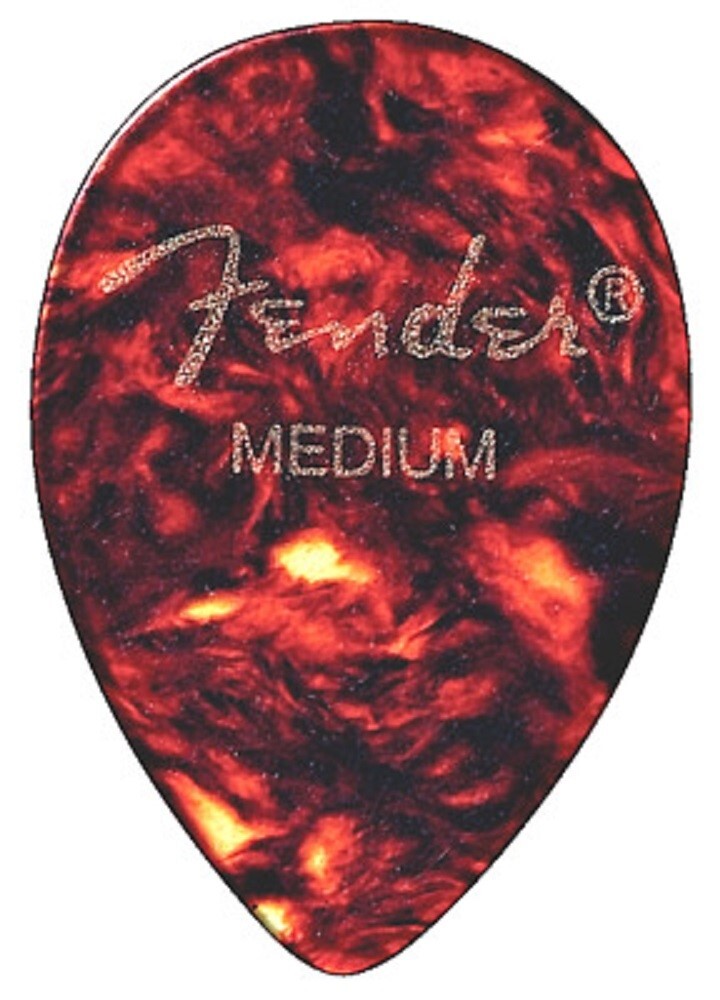 NEW Fender Classic Celluloid 358 Shape Picks (12), Medium - SHELL, #198-0358-800