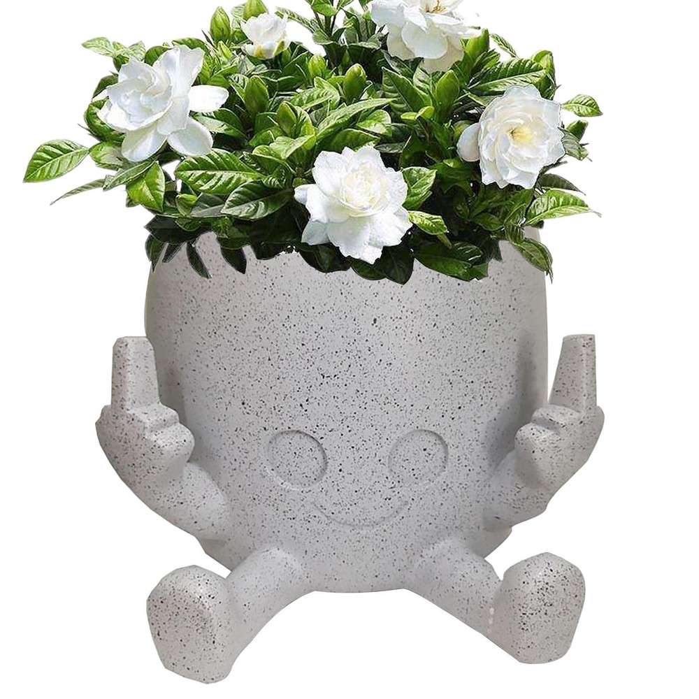 Flower Pot Art Resin Succulent Planter Waterproof Houseplant Garden 12CM Random