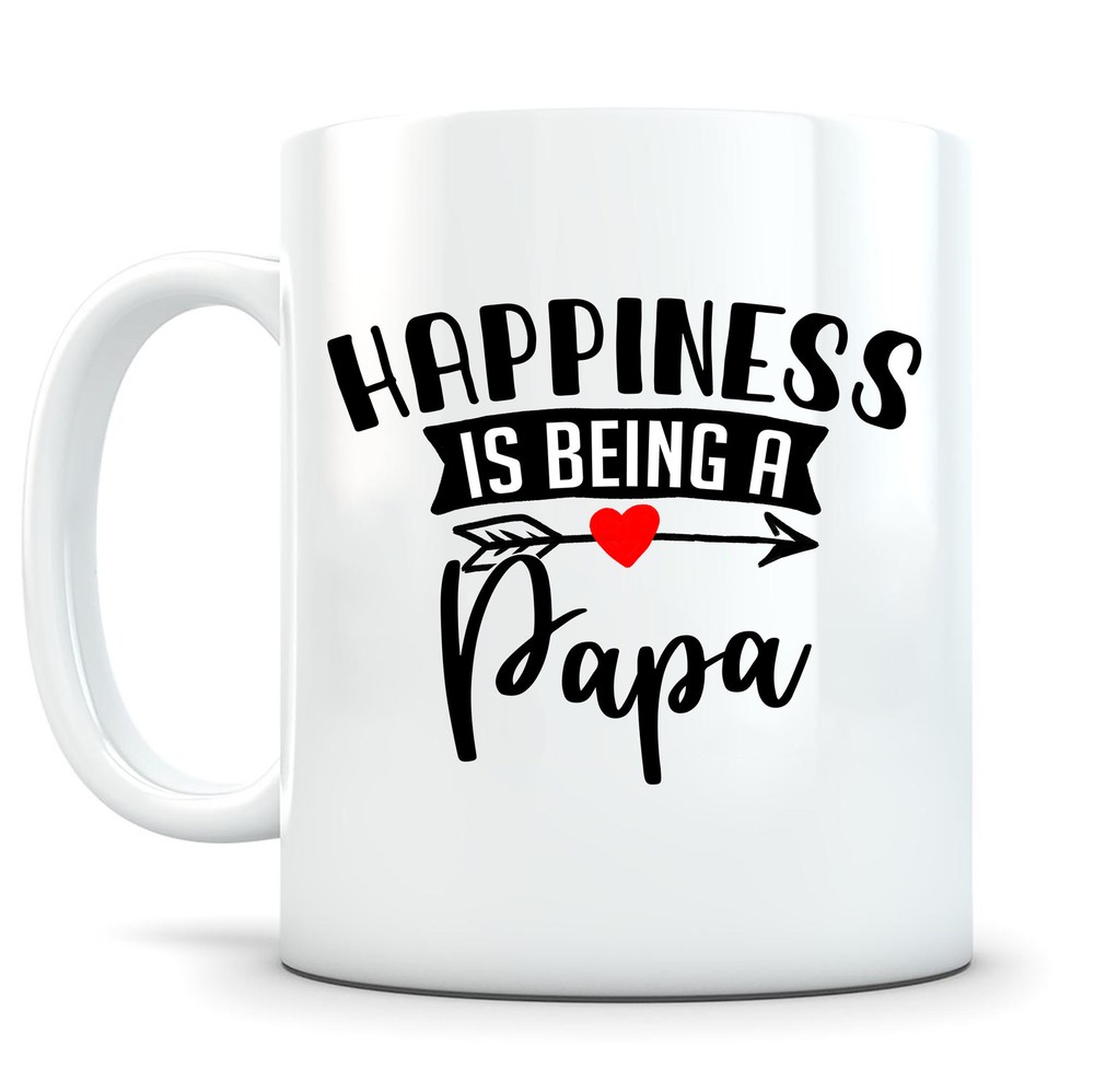 Happiness Is Being A Dad Best Papa Mug Funny Dad Mug Papa Coffee Mug Dad Gift
