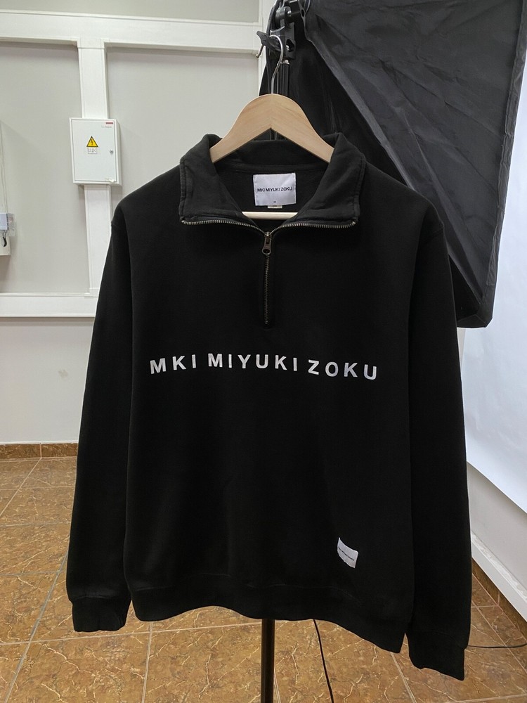 🇯🇵 Mki Miyuki Zoku 1/4 zip Sweatshirt Casual Japan Style size M color black