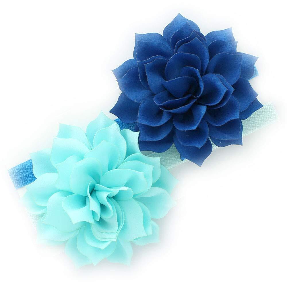 Petal Flower Headbands Girls Toddler Mixed Colors 2-Pack Light Blue/Nautical ...