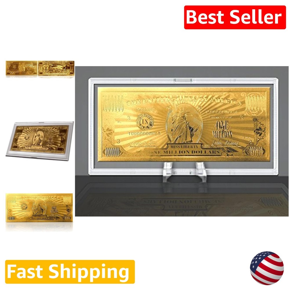 Collectible Gold Million Dollar Bill - Certified Authentic - Made in USA