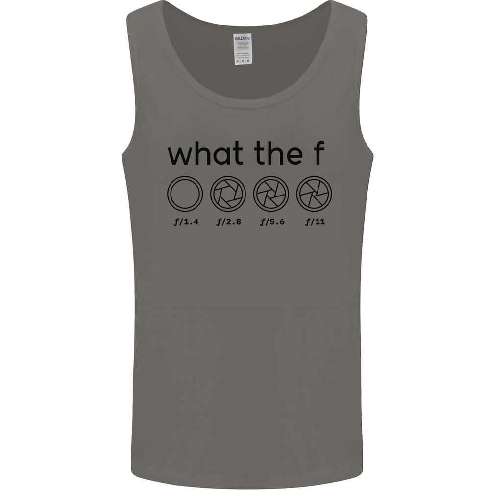 Funny Photography F Stop Camera Lense Mens Vest Tank Top