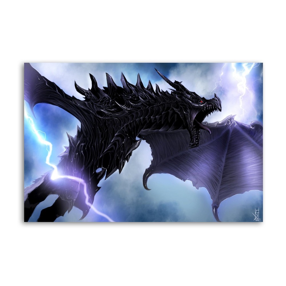 Flying Dragon Canvas Art Wall Painting Poster Print Decor