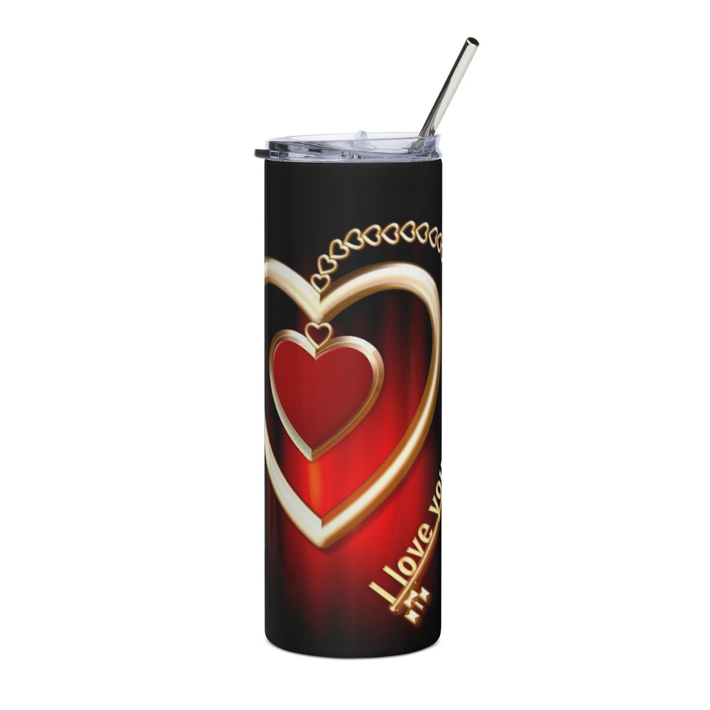 Valentines Day Gift - I love You - Key to my Heart Stainless steel tumbler 20oz-image