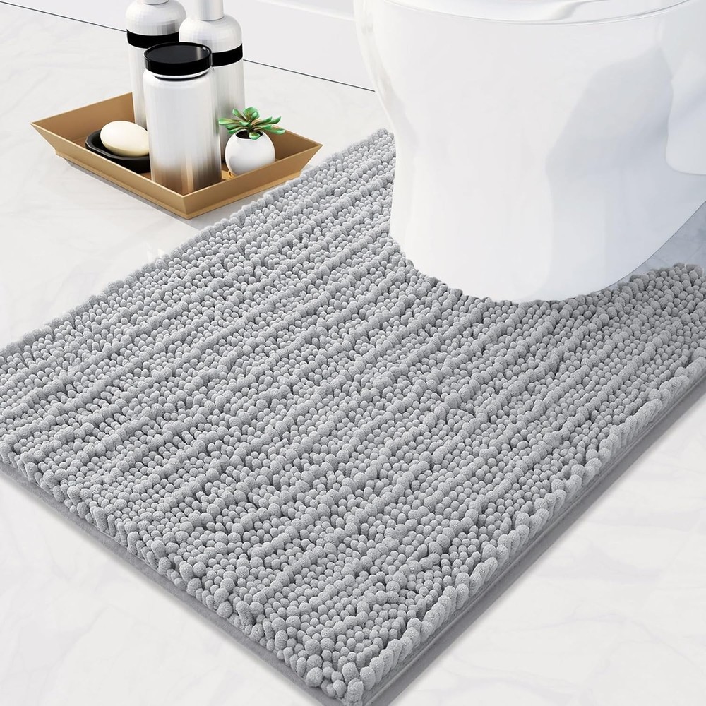 W&U Luxury Chenille Toilet Rugs U-Shaped