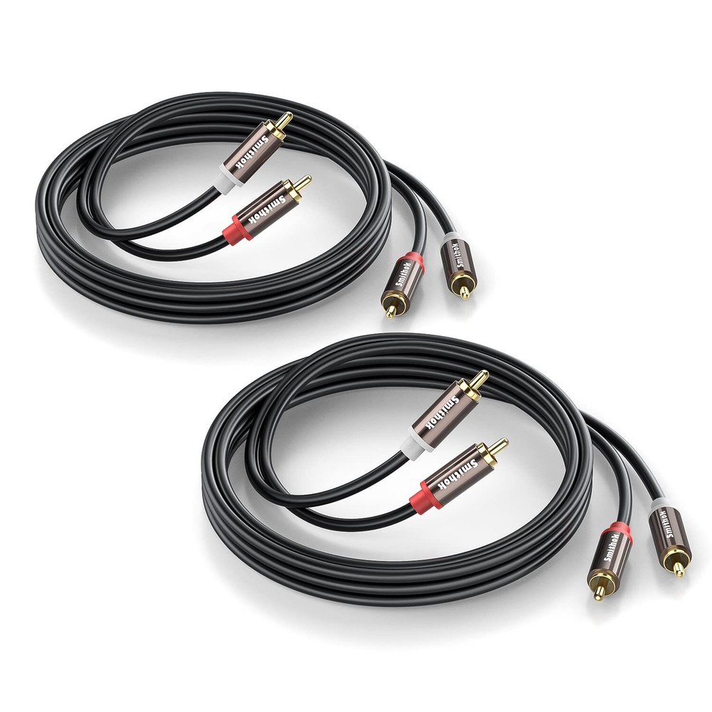 2-Pack Shielded RCA Audio Cables with PVC Jacket for Hi-Fi Sound