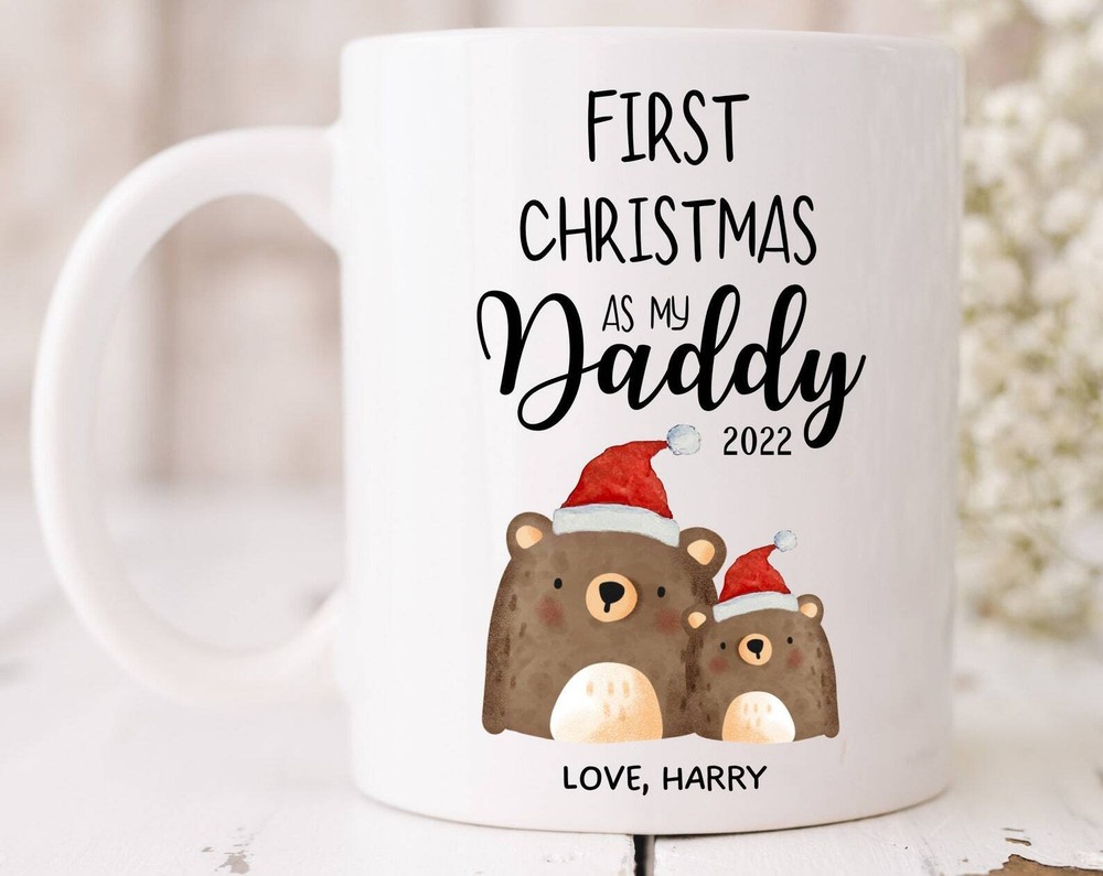 Daddy First Christmas Mug Custom New Dad Gift 2022 Personalized Name