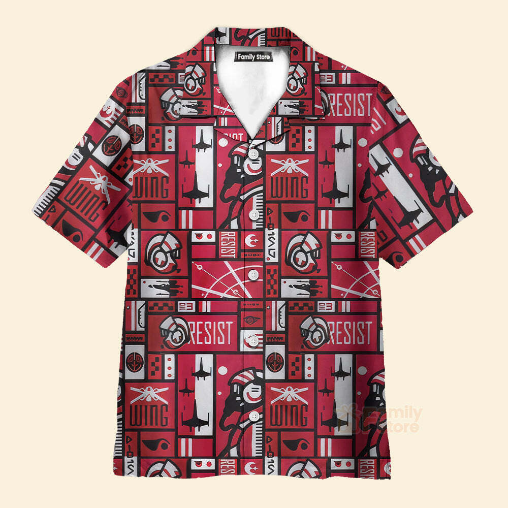 Starwars Wing Resist Hawaiian Shirt For Men US Size Summer Style NEW