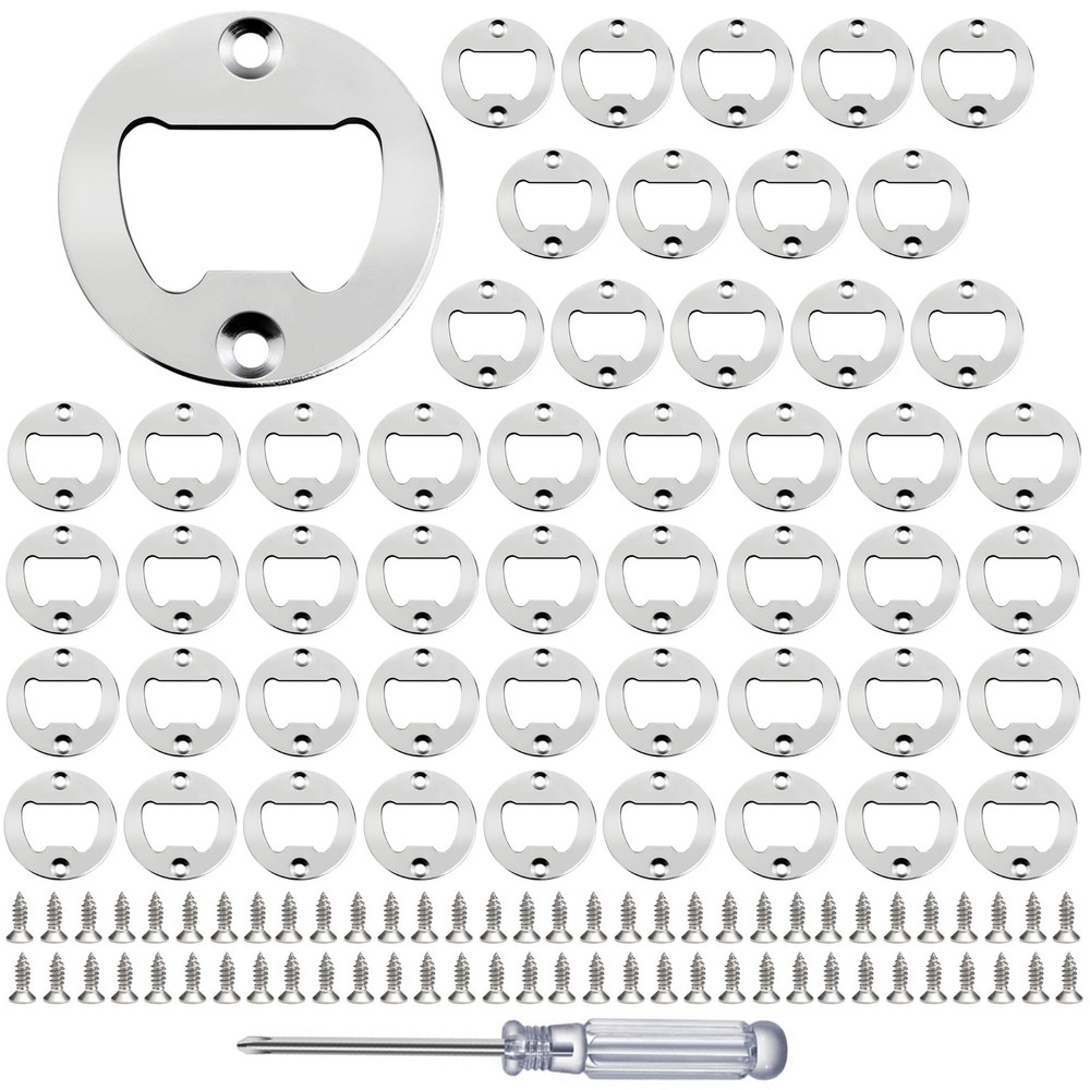 Bottle Opener Insert 50 Sets Stainless Steel Bottle Opener Inserts Kit With Scre