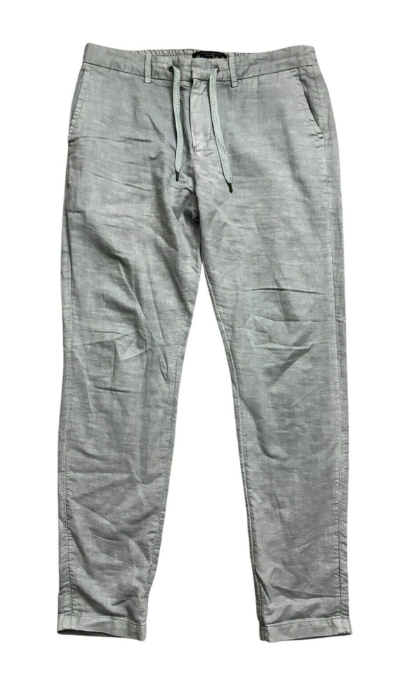 Scotch and Soda Warren Linen Cotton Pants Sz 30x30 Ice Blue Slim Drawcord Preppy
