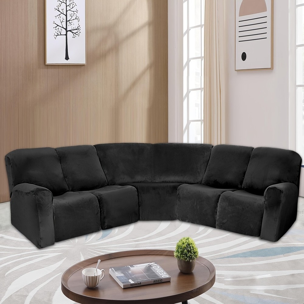 7 / set velvet 5 seat corner sofa cover, warm furniture protection decoration