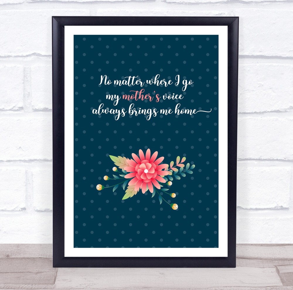 Mothers Day Quote With Flower Personalised Gift Art Print-image