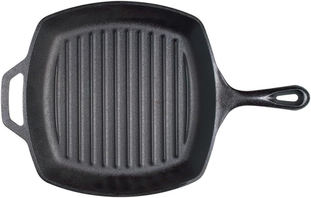 10.5-inch Pre-Seasoned Cast Iron Square Grill Pan by Lodge  