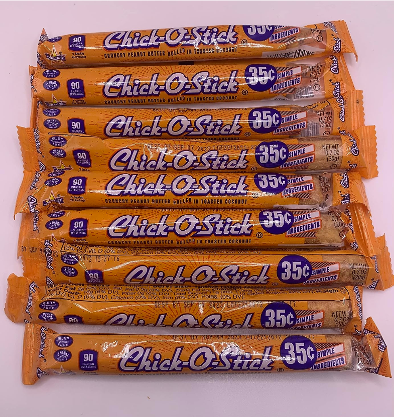 10x Sticks Atkinson's Chick-O-Stick Peanut Butter Toasted Coconut Candy | .7oz