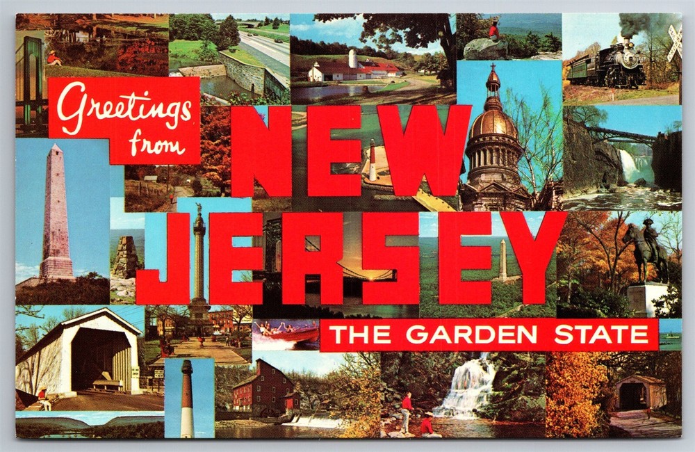 Greetings From New Jersey Multi View Garden State Postcard M16