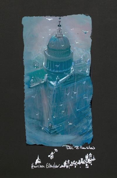 Harrison Ellenshaw Signed Mary Poppins Disney Art Feed the Birds Deluxe Limited Edition 95