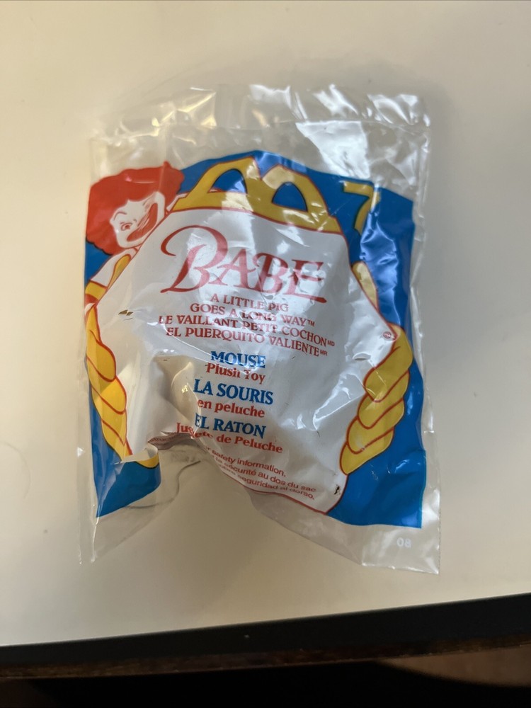 1995 Mcdonalds Happy Meal Toy BABE #7 Mouse Mini Plush NEW
