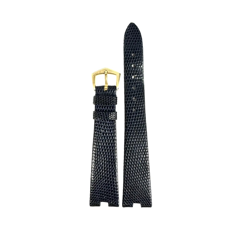 Patek Philippe 18k Gold Buckle Blue Leather 18-13mm Watch Strap