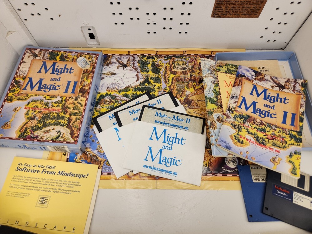 Might and Magic II IBM PC New World Computing Complete w/ Cluebook Big Box CIB