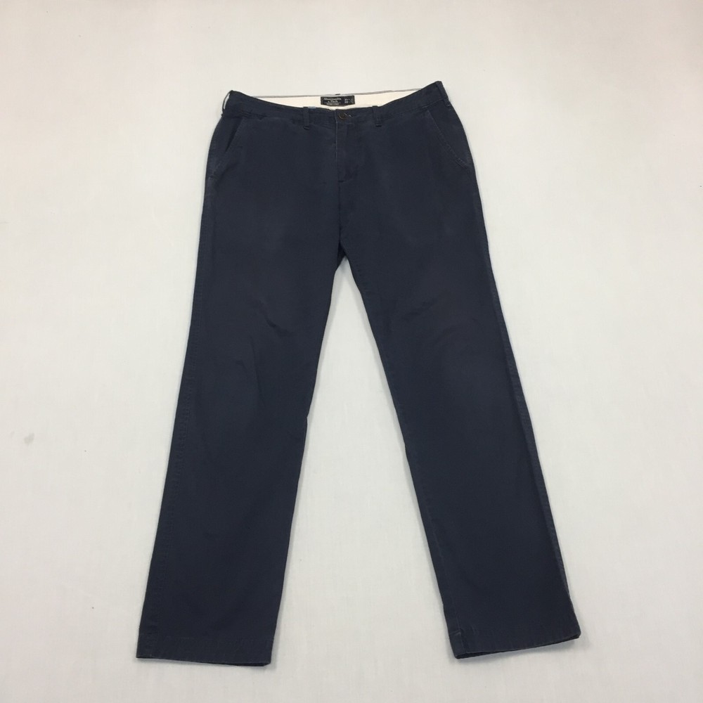 Abercrombie & Fitch Trousers Mens W31 L29 Straight Fit Chino Blue