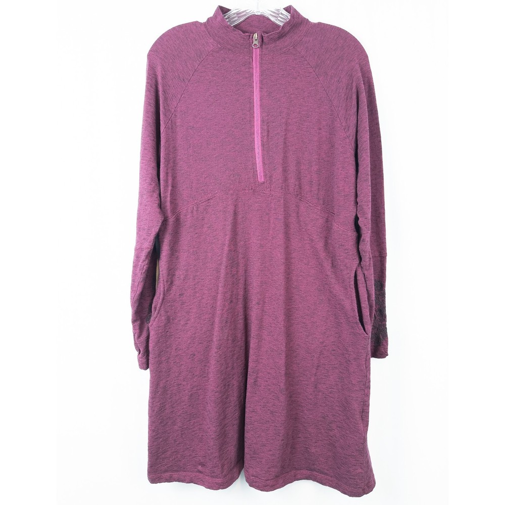 Aventura Addison Dress Magenta Purple Womens Large Embroidered Organic Cotton