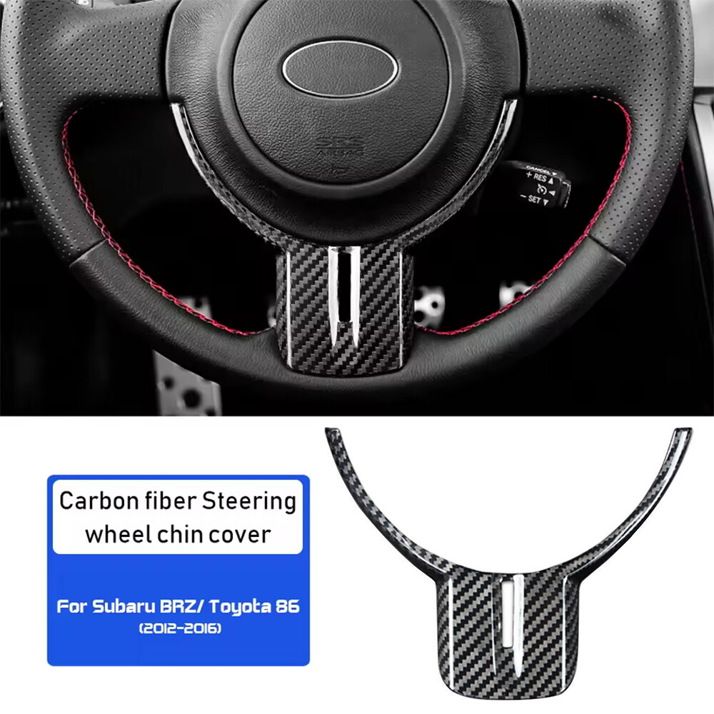 1X REAL Carbon Fiber Steering Wheel Trim Cover For 2012-16 Subaru BRZ/Toyota 86