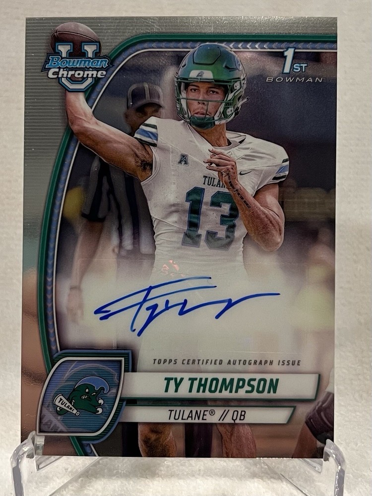2024 Bowman U Chrome Ty Thompson 1st Bowman Tulane Auto RC PA-TTH