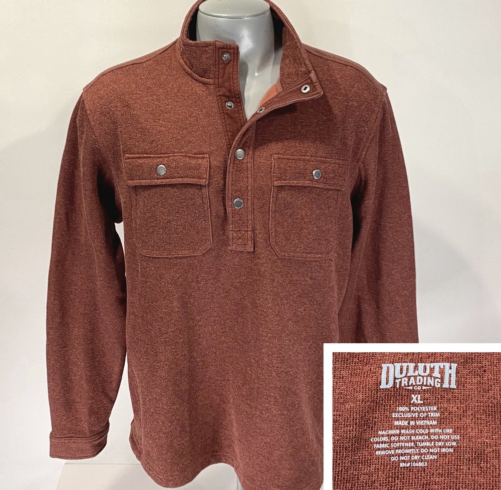 Duluth Trading XL Snap T Pullover Fleece Shirt Jacket Mens Shacket