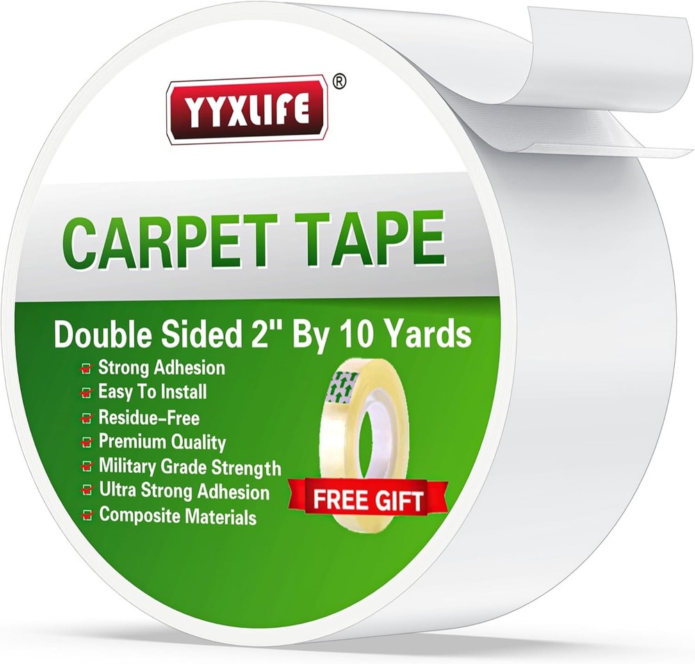 Non-Slip Double-Sided Rug Tape 2x10 Yards for Hardwood Floors No Residue-image