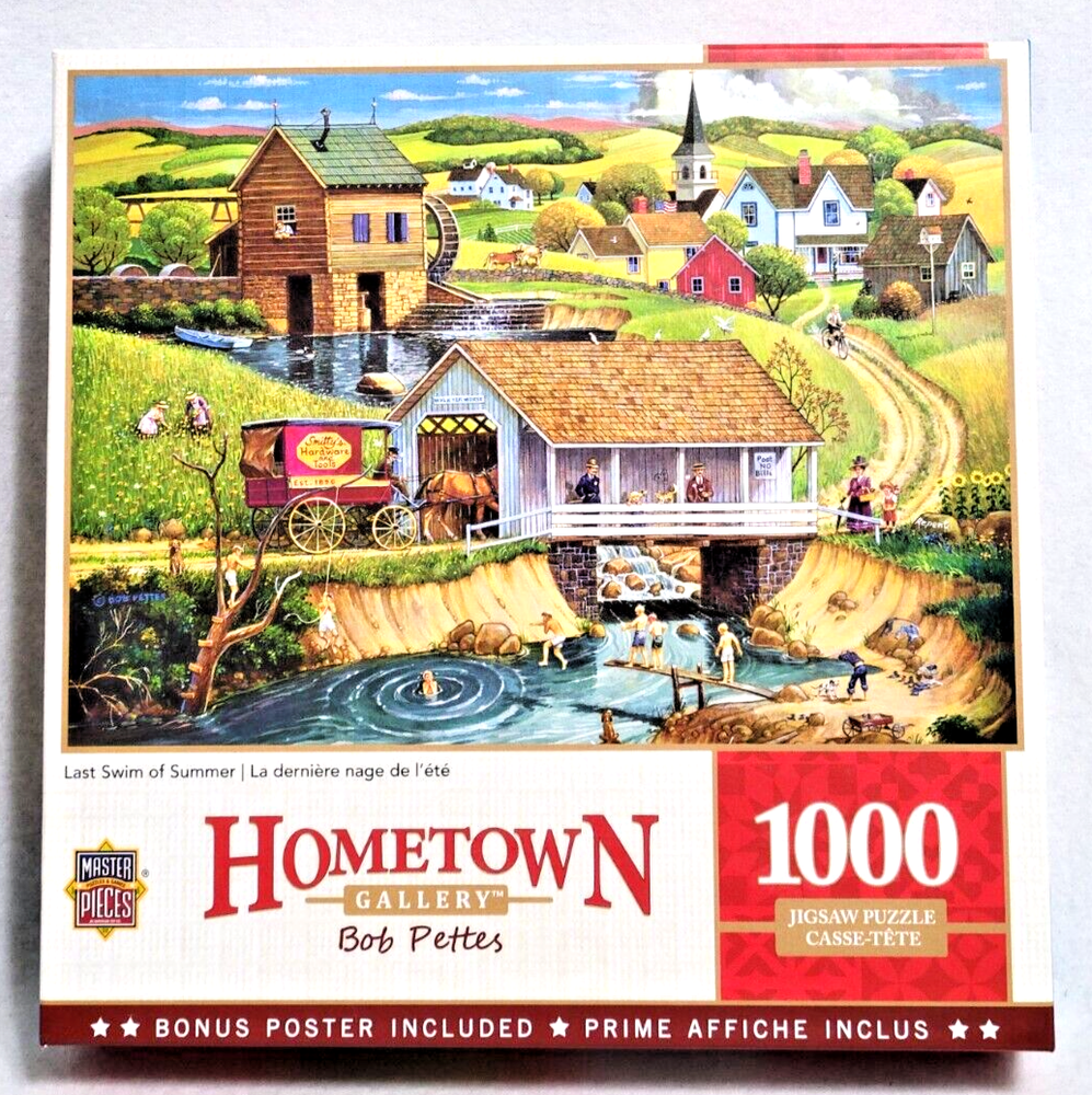 Hometown Gallery Last Swim Of Summer 1000 pc Jigsaw Puzzle Bob Pettes